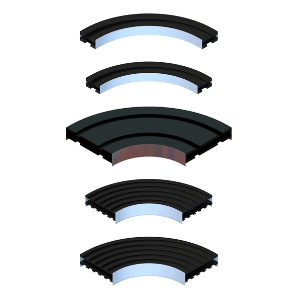 Guias curvas montadas